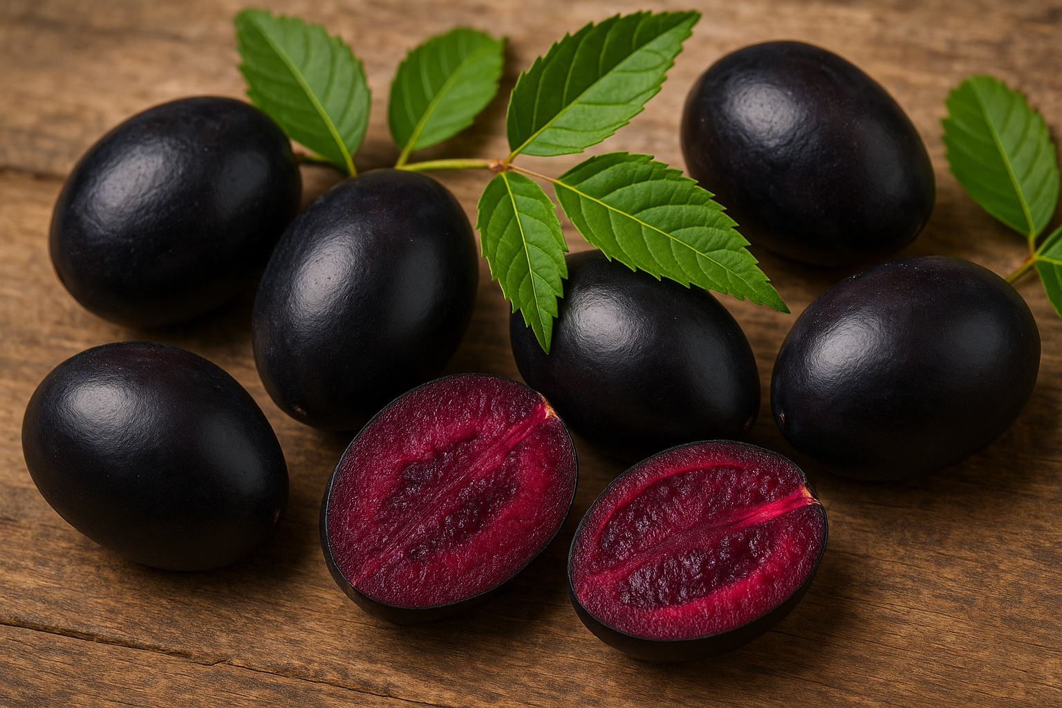 Davidson's Plum,  known for their intense tangy flavor, a unique Australian ingredient rich in antioxidants.